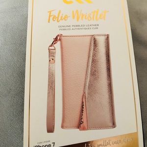Casemate Pink and Rose Gold Folio Wristlet IPhone7